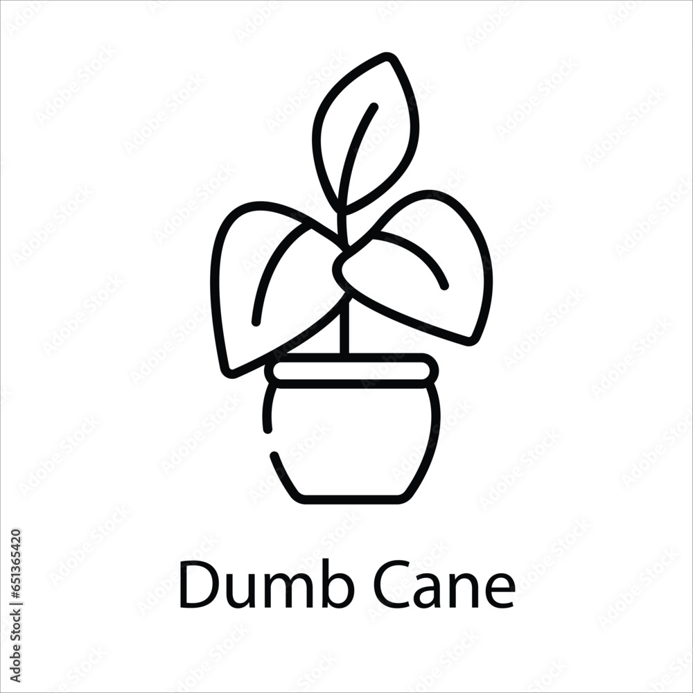 Dumb Cane icon vector stock illustration Dumb Cane icon vector stock illustration