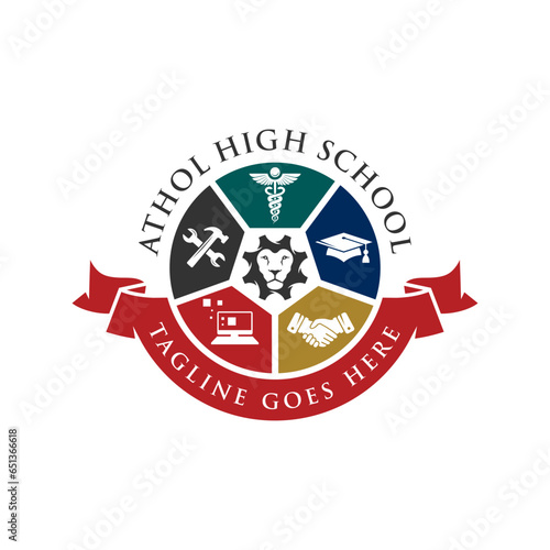 vocational school illustration logo