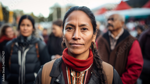 a resilient woman leads a climate action group, organizing rallies and advocating for policies that address environmental challenges, emphasizing the power of collective action  photo