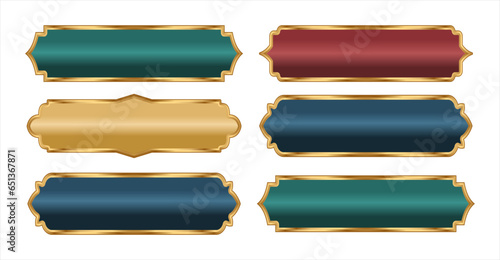 border islamic arabic luxury golden illustration for box title frame gradient color realistic