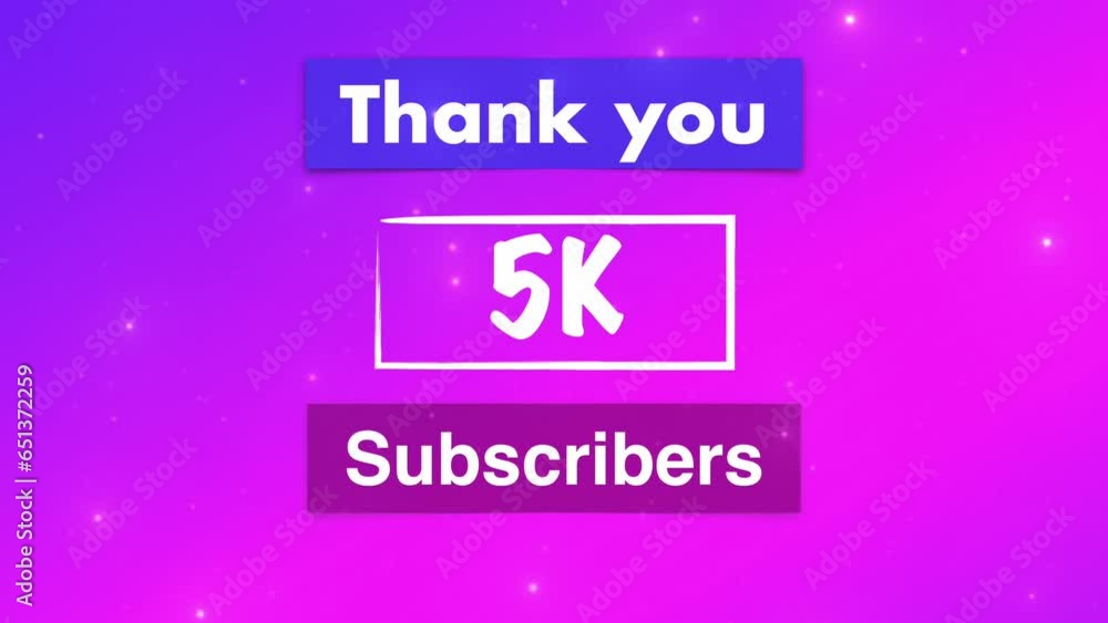Thank you 5,000 or 5k subscribers text video social media post. Thank you 5,000 or 5k subscribers text video social media post.