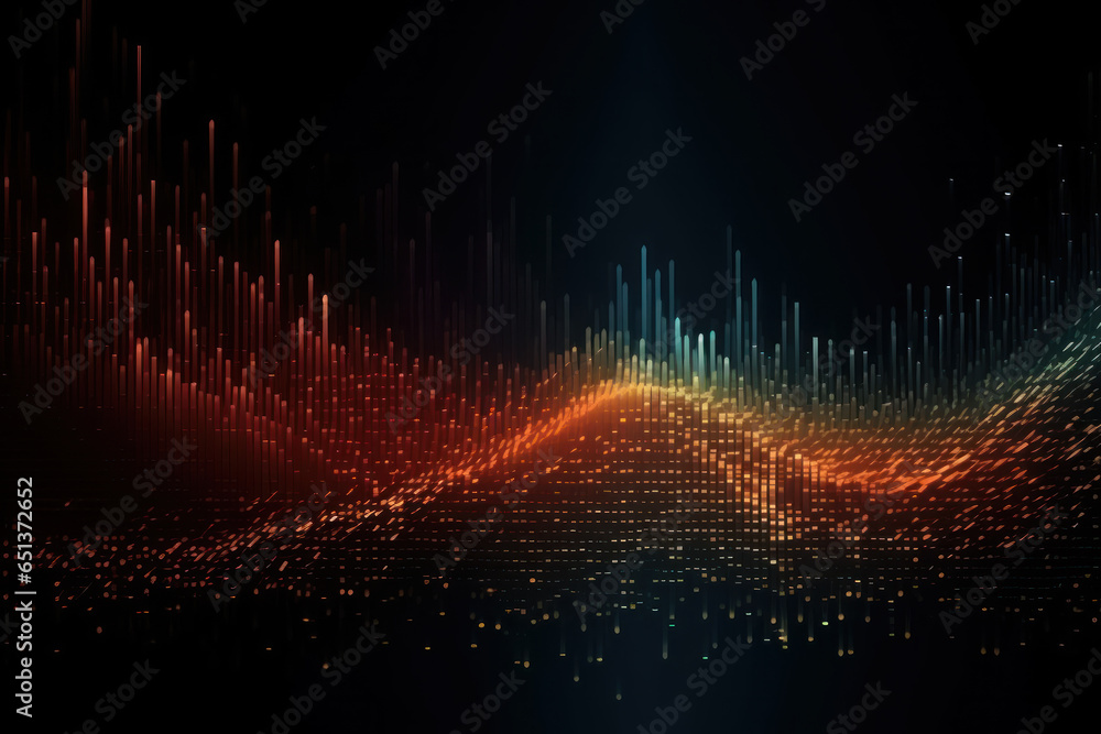 Abstract colorful data visualization background with electronic waves - obrazy, fototapety, plakaty 