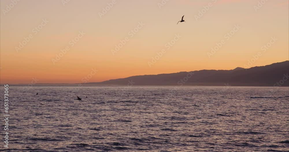 Santa Monica Bay in Los Angeles County, California, US, at sunset Santa Monica Bay in Los Angeles County, California, US, at sunset