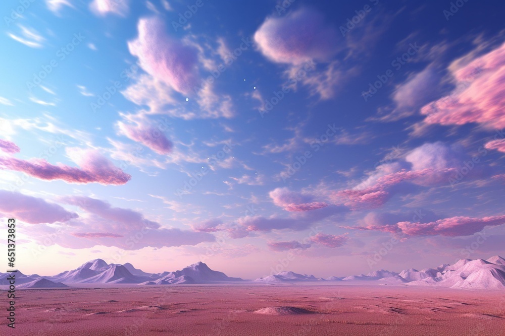 HDRI of pink and violet desert sky with clouds, 3D rendered panorama ...