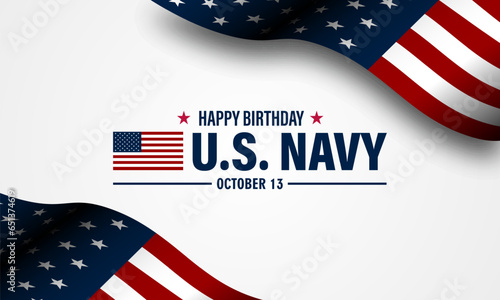 Happy  Birthday US Navy October 13 background Vector Illustration 