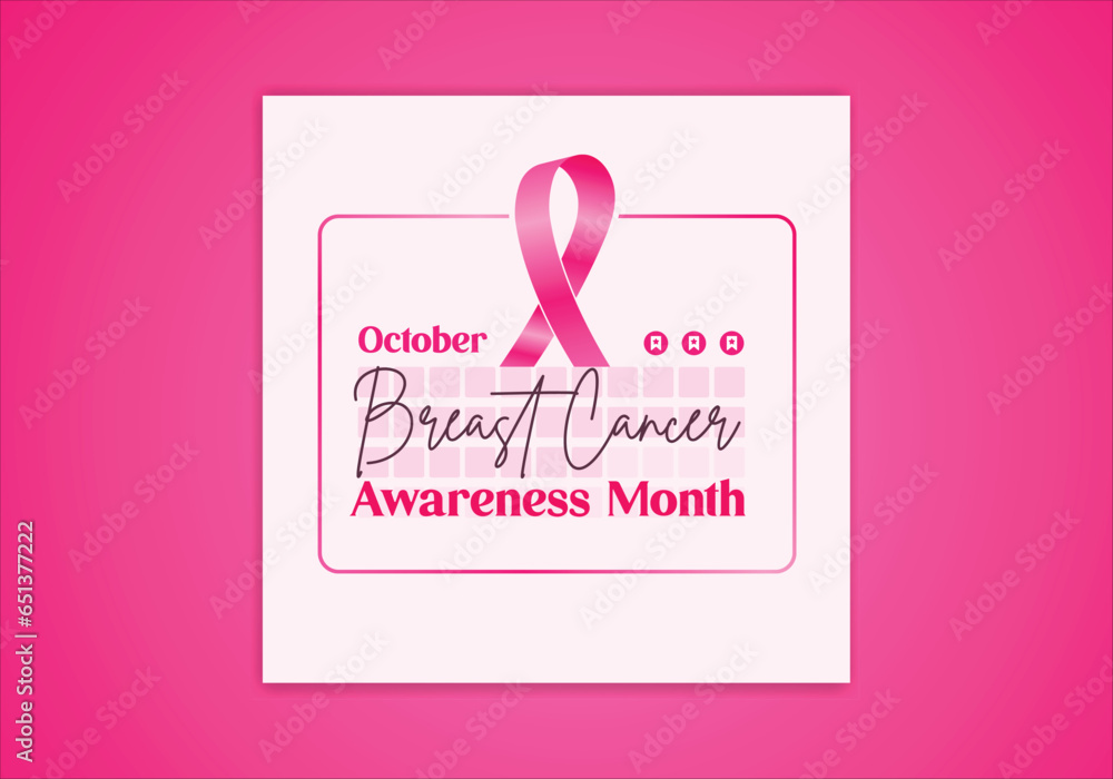 Breast cancer awareness day with pink ribbon and calendar style, October is awareness month. Breast cancer awareness day with pink ribbon and calendar style, October is awareness month.