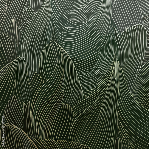 Luxury green background vector with green leaf pattern. Vector illustration.