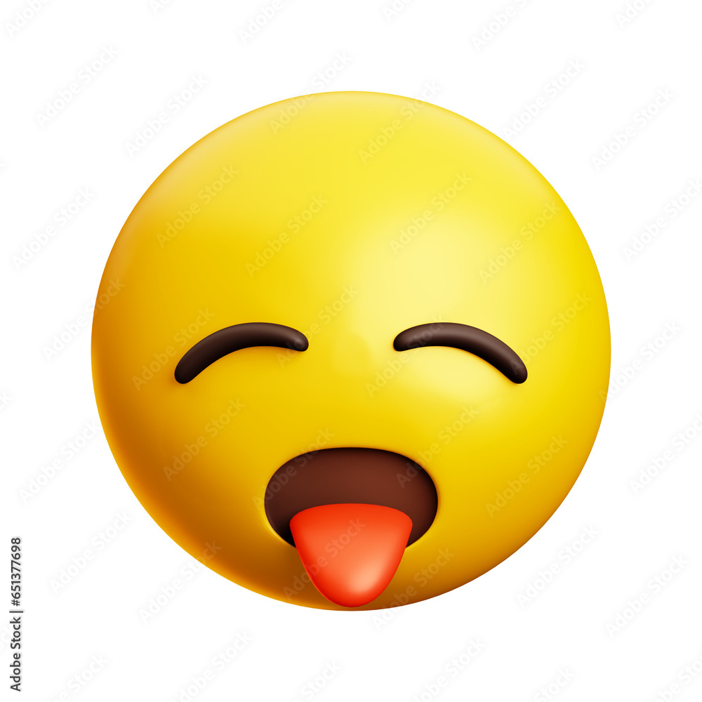 Tired, Exhausted emoji, 3d style emoticon Tired, Exhausted emoji, 3d style emoticon