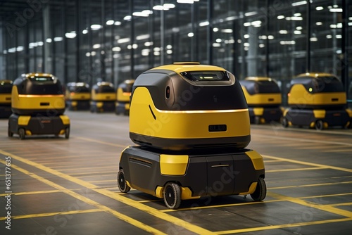 Innovative warehousing using self-driving robots. Generative AI