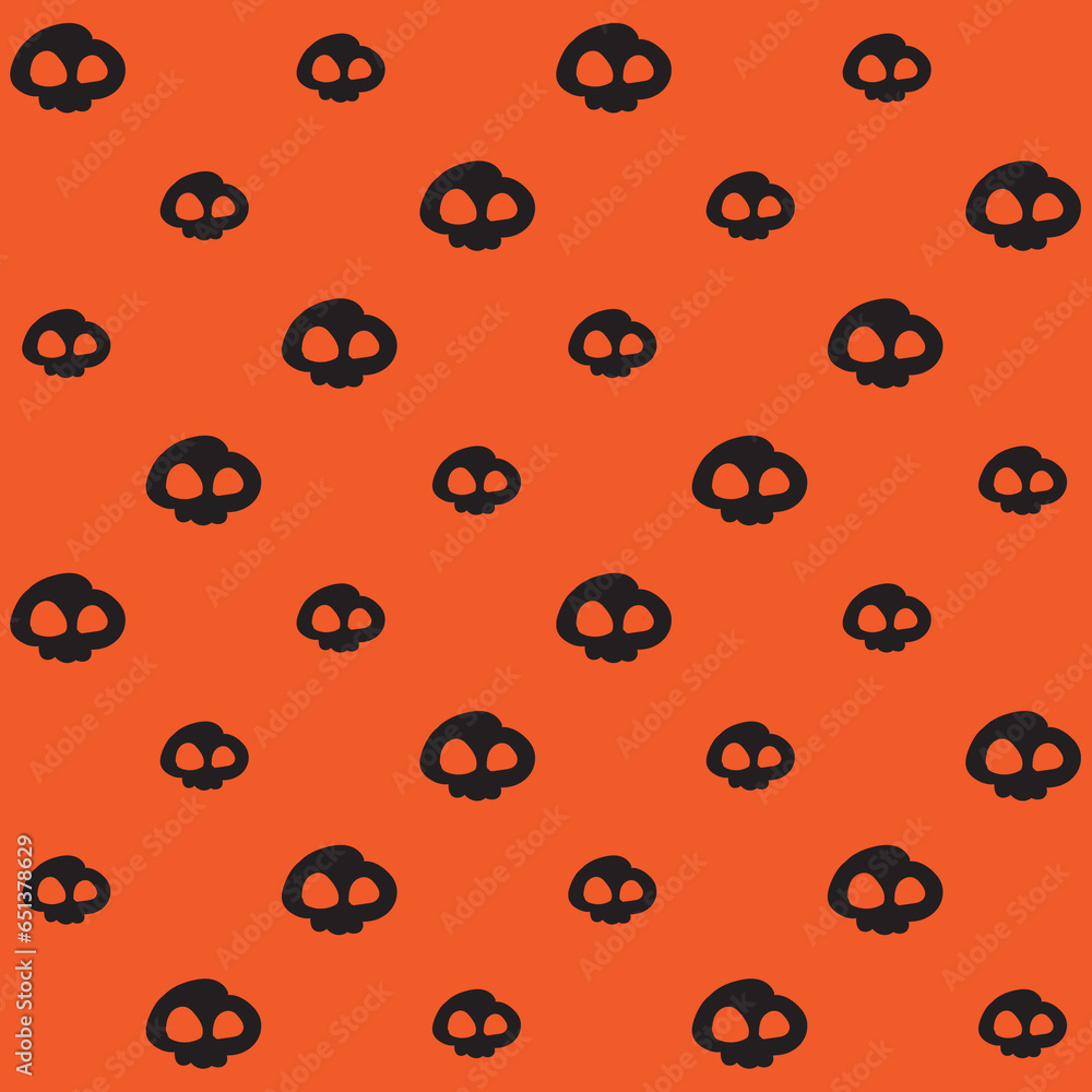 Hand Drawn Skull Vector Halloween Seamless Pattern Hand Drawn Skull Vector Halloween Seamless Pattern
