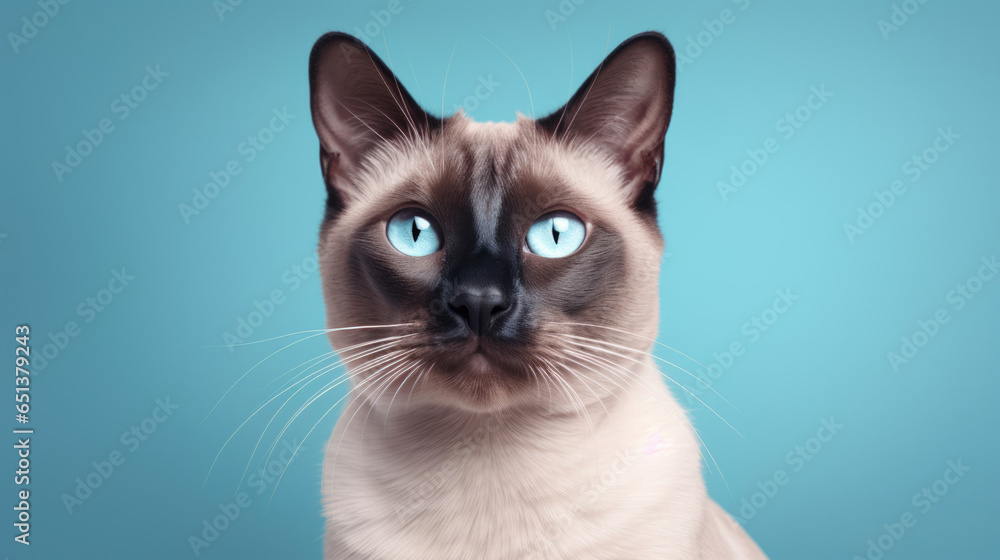 Fancy Siamese,  advertising photography,   Pastel color palette background