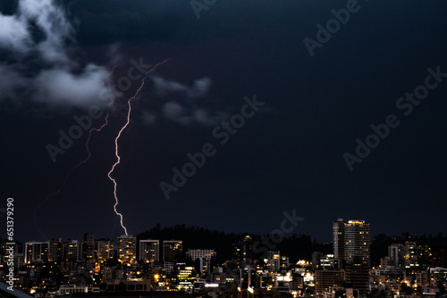 Lightning over the city of Quito
