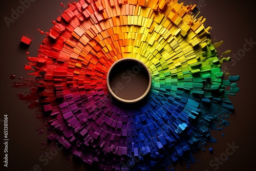A creative concept employing a distinct color wheel technique. Generative AI photo