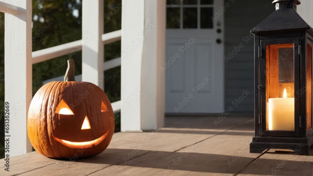 Obraz premium Jack O'Lantern on a porch 