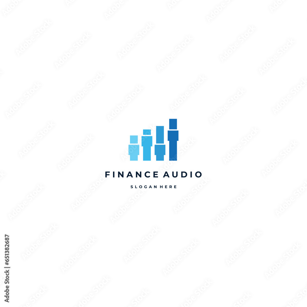 financial audio logo design icon template, diagram combine with mixer audio logo creative concept financial audio logo design icon template, diagram combine with mixer audio logo creative concept