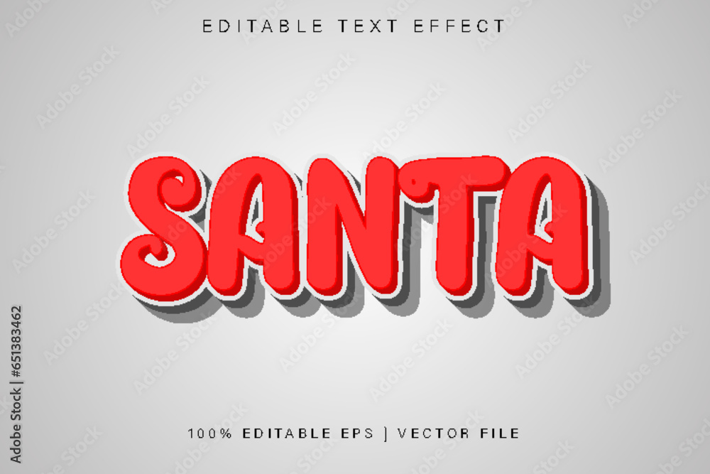 Santa Editable Text Effect Cartoon Style Santa Editable Text Effect Cartoon Style