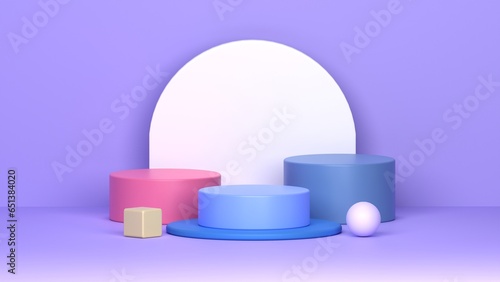 Abstract cylinder pedestal podium. Product display presentation