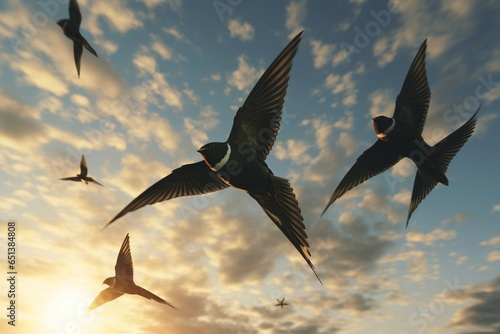 birds in the sky  Generative AI