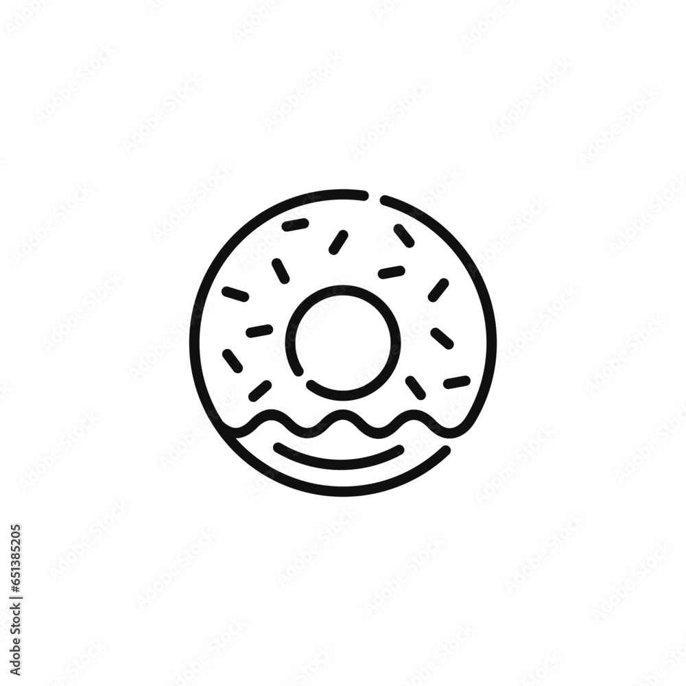 Donut line icon isolated on white background Donut line icon isolated on white background