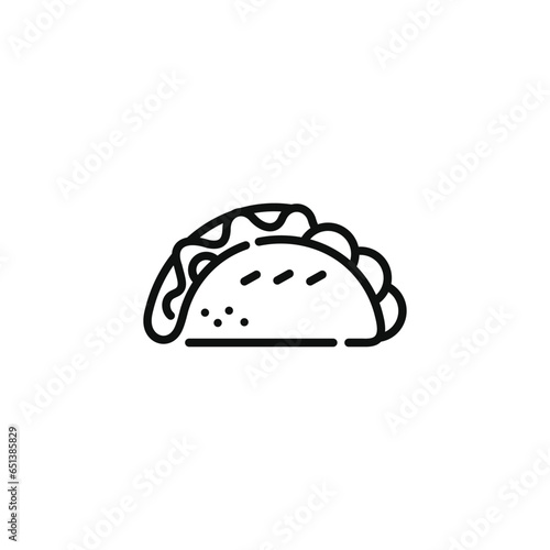 Taco line icon isolated on white background