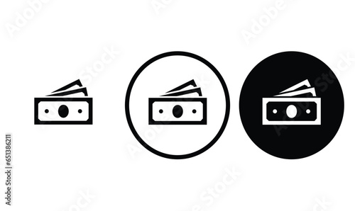 icon cash money black outline for web site design 
and mobile dark mode apps 
Vector illustration on a white background