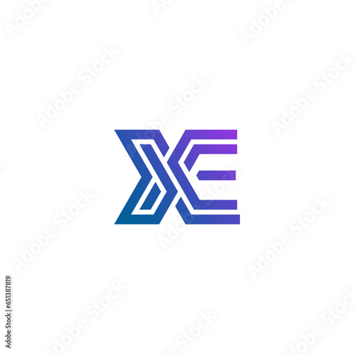 Logo sign, ex xe icon nft ex interlaced letters e x
