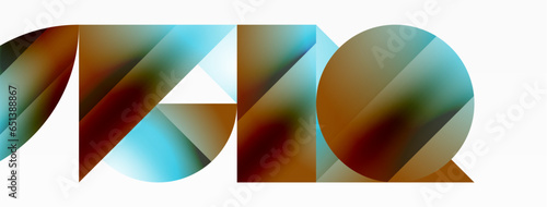 Serene gradient template. Circles and triangles mingle in minimalist perfection. Gentle fusion of forms and hues creates balanced yet captivating backdrop, embodying modern sophistication