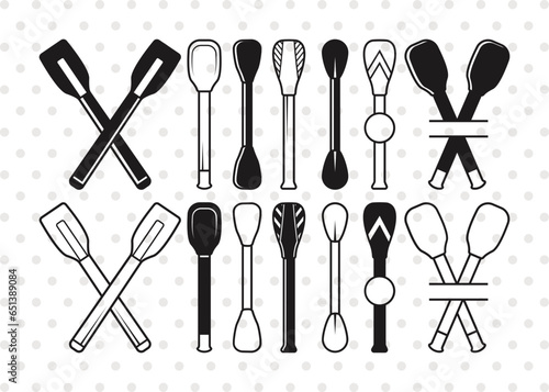 Canoe Paddle Silhouette, Canoe Paddle SVG, Crossed Paddles Svg, Kayak Paddles Svg, Boat Oars Svg, Crossed Paddles Monogram Svg, Canoe Paddle Bundle