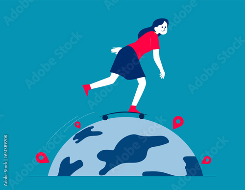 Around the world. Business vector illustration concept