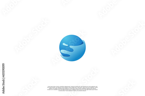 Gradient abstract circle flowing liquid wave shapes. Vector illustration design template