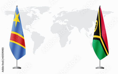 Democratic Republic of Congo and Vanuatu flags for official meeting