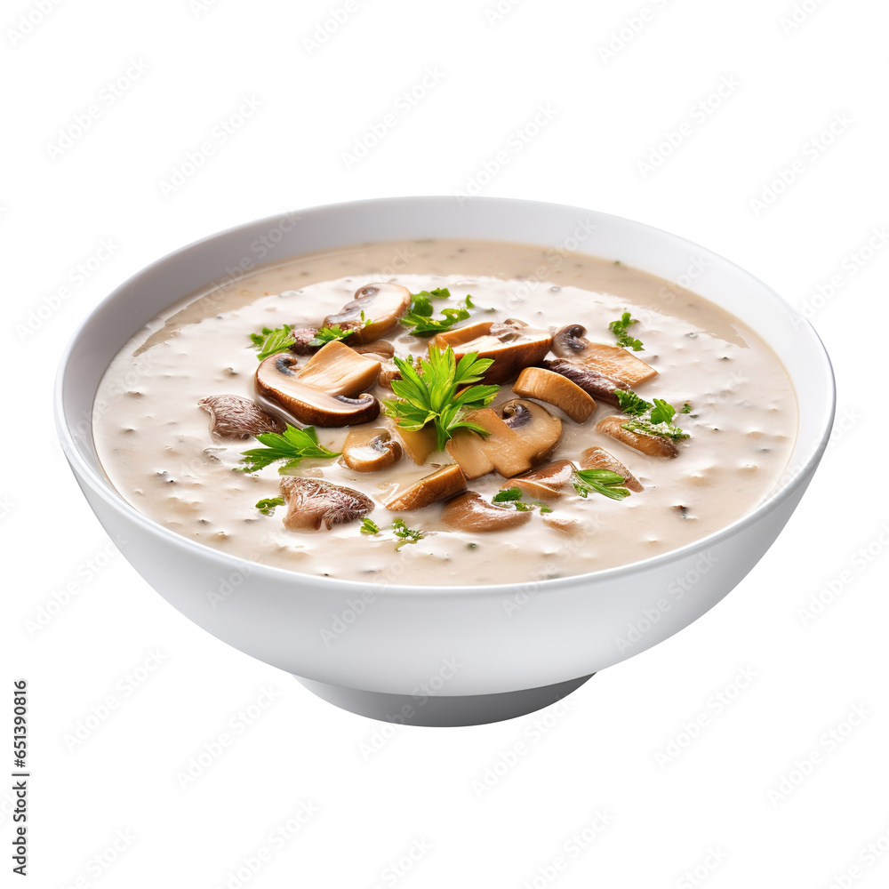 Delicious cream Bowl of mushroom soup isolated on transparent background Remove png, Clipping Path Delicious cream Bowl of mushroom soup isolated on transparent background Remove png, Clipping Path