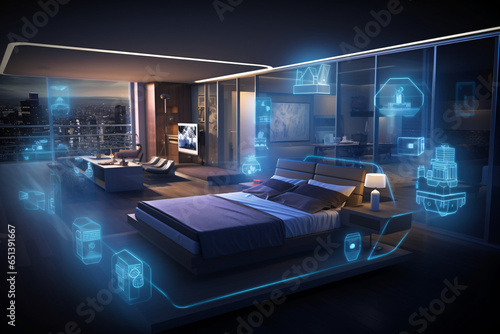 Smart bedroom with augmented realty of internet of things