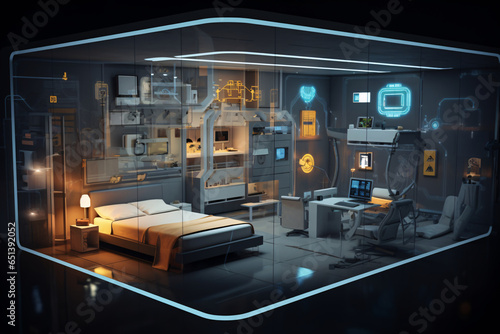 interior of a modern bedroom, luxury meets innovation