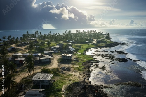 View of Majuro Atoll and town on Marshall Islands. Generative AI photo