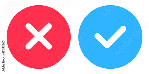 simple icon vector of tick and cross symbol