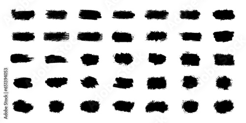 Set of vector paint brush stroke, ink splatter and artistic design elements. Dirty watercolor texture, frame, grunge background, splash or creative shape for social media.