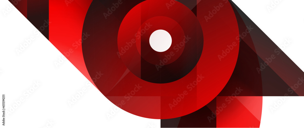 Fototapeta premium Captivating vector illustration - geometric, minimalist, abstract background adorned with circles and triangles for wallpaper, banner, background, landing page, wall art, invitation, prints, posters