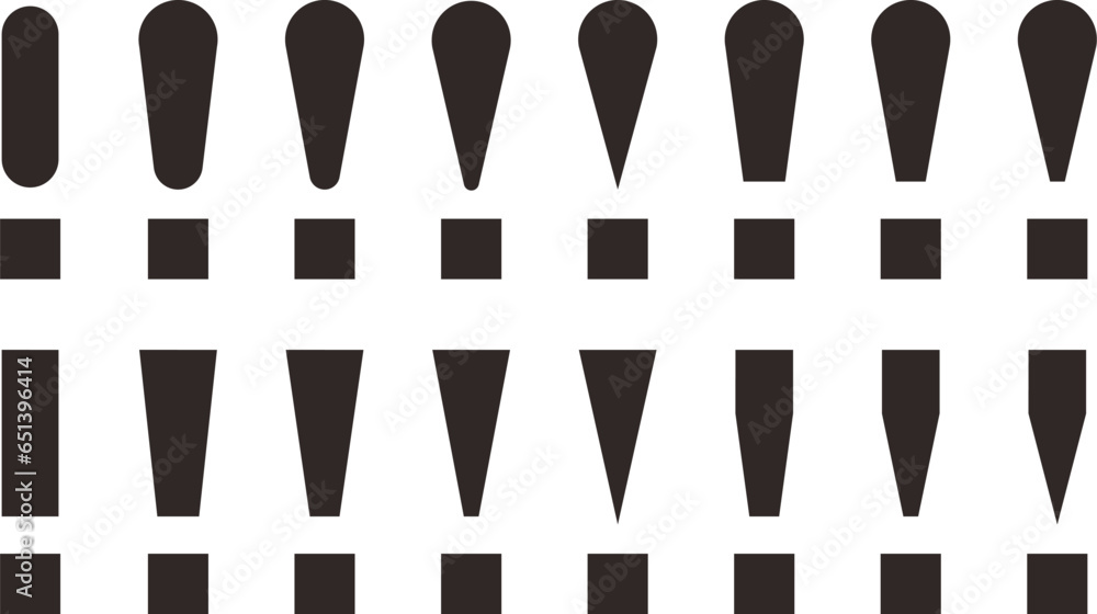 モノクロのびっくりマークのベクターイラストセット
モノクロのびっくりマークのベクターイラストセット