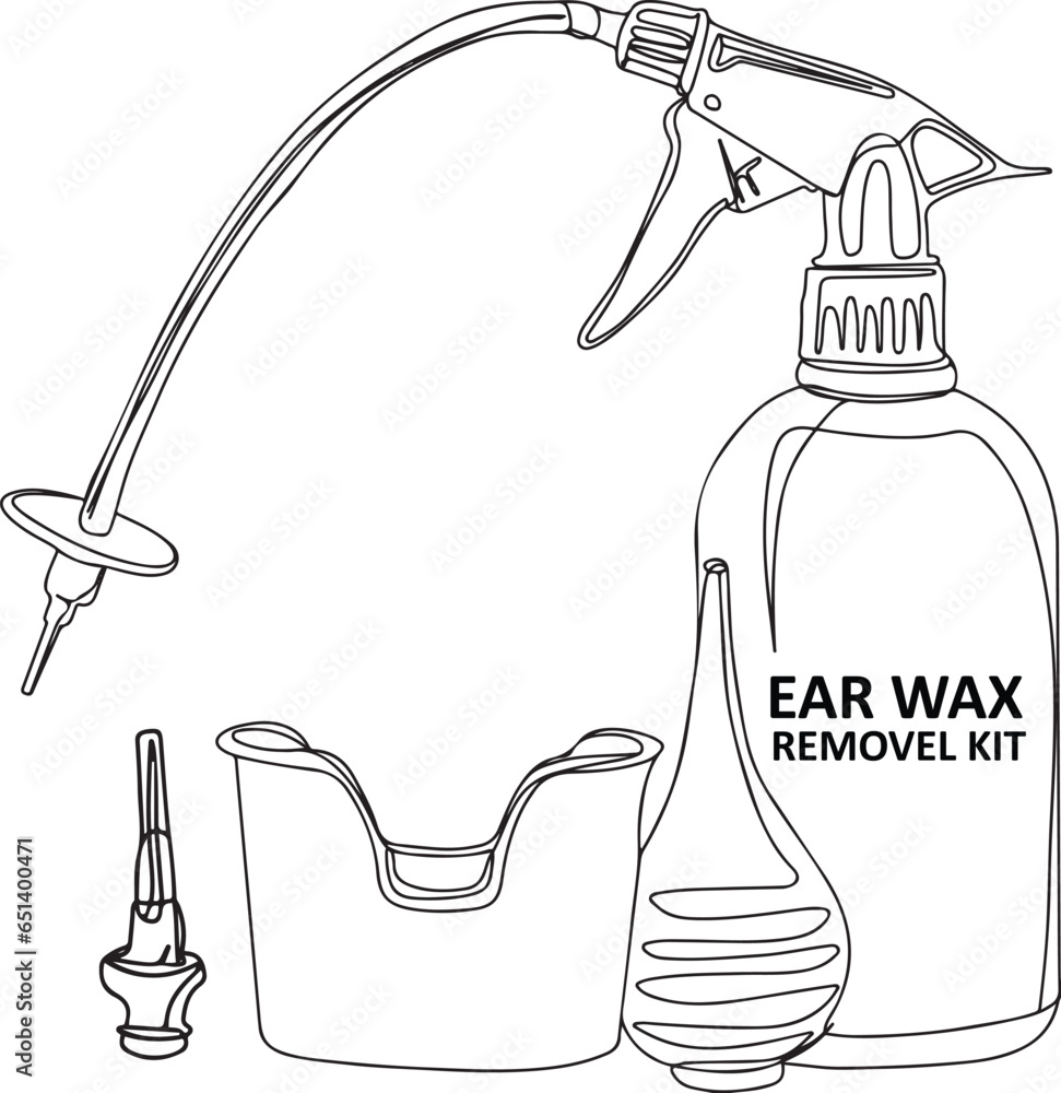 Sketch Drawing of Ear Wax Remover Cartoon Clip Art, Ear Care