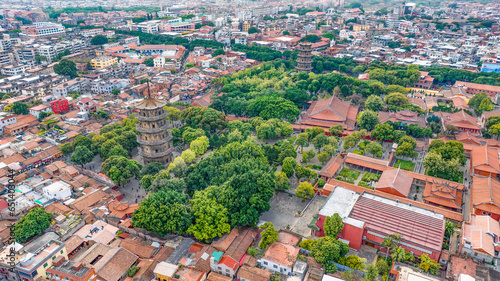 Aerial photography of Quanzhou West Street and Kaiyuan Temple in Licheng District, Quanzhou City, Fujian Province, China