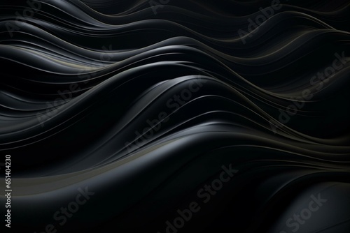 Dark liquid backdrop with undulations and sleek feel, glowing highlights. Generative AI