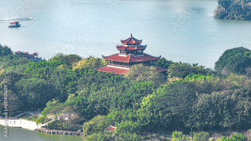 Aerial photography of West Lake Park in Licheng District, Quanzhou City, Fujian Province, China photo