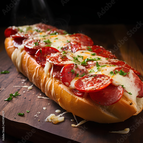 pepperoni pizza baguette