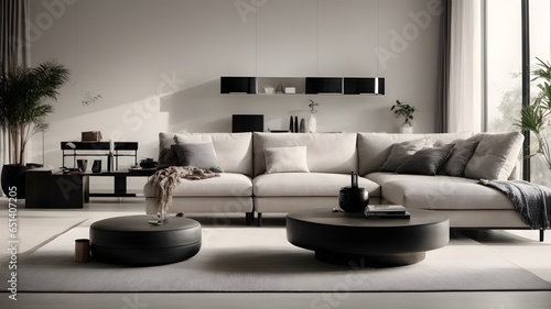 Minimalist modern living room in gorgeous theme - Generative AI © The AI Machine