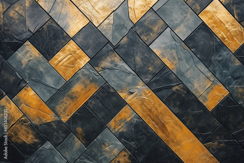Black and yellow ceramic tile wall texture. Abstract background and texture for design