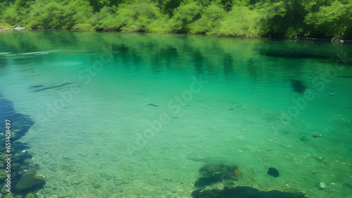 Serenity in Nature: Crystal-Clear Waters Reveal Submerged Secrets