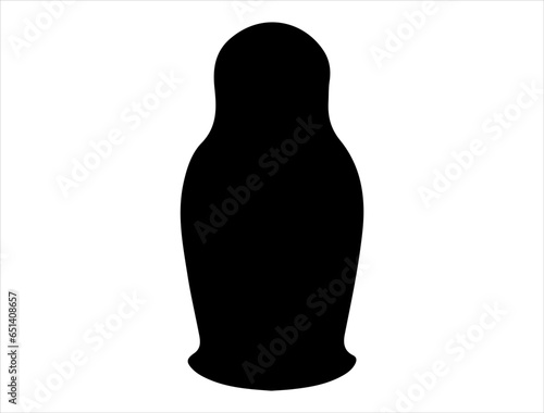 Russian matryoshka doll silhouette vector art white background