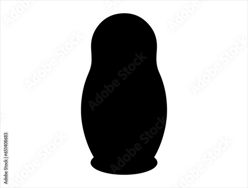 Russian matryoshka doll silhouette vector art white background