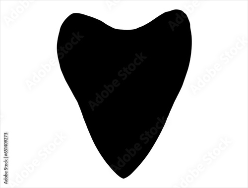 Shark tooth silhouette vector art white background